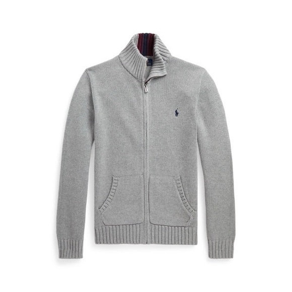 Ralph Lauren Cotton Full-Zip Sweater - Picture 1 of 5